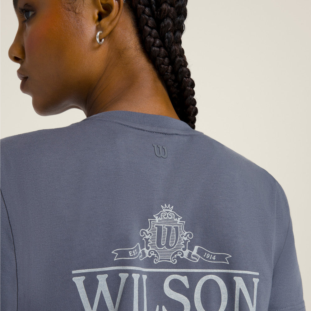 Wilson-女款-服飾-上衣-短袖T恤-暮藍色
