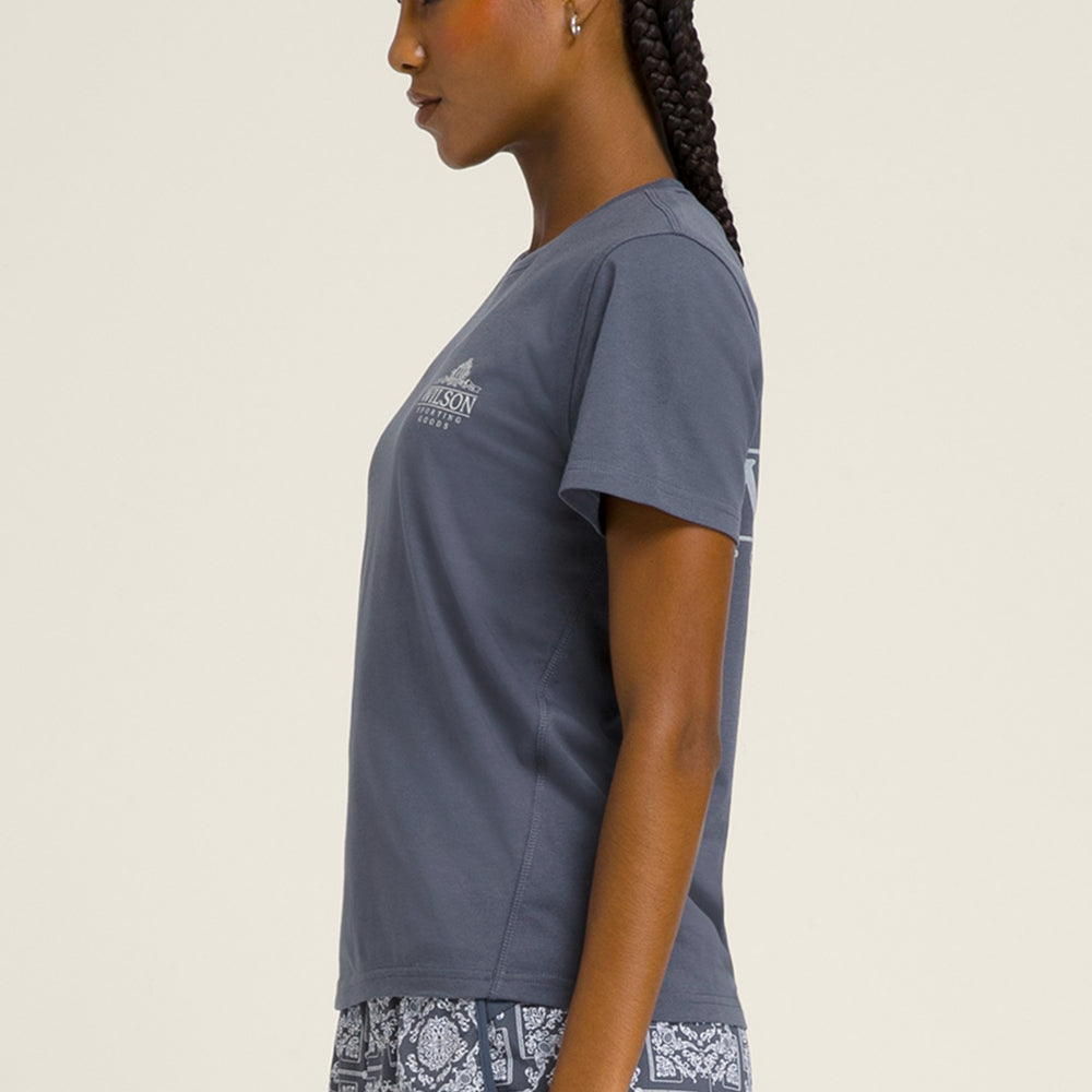 Wilson-女款-服飾-上衣-短袖T恤-暮藍色
