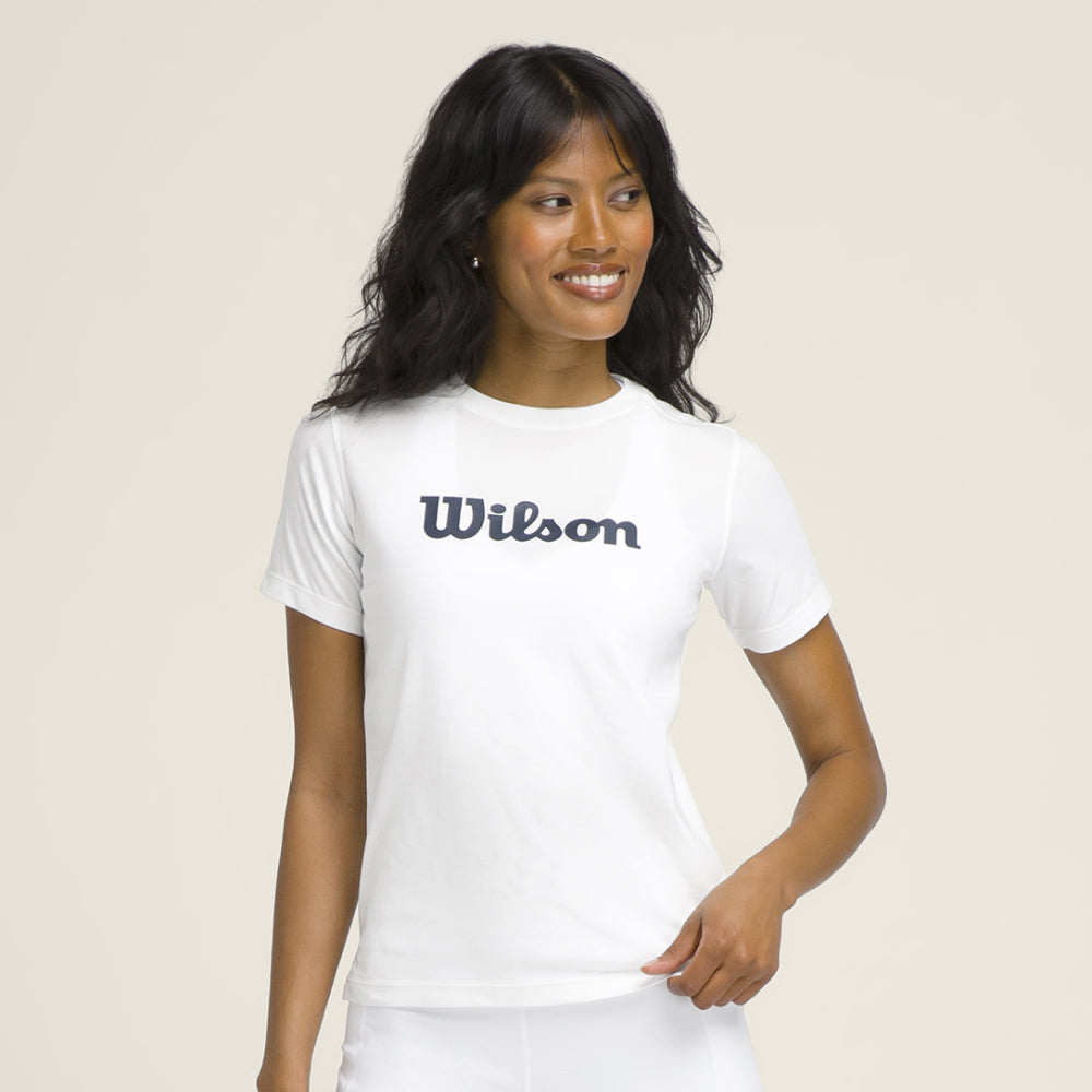 Wilson-女款-服飾-上衣-短袖T恤-白色