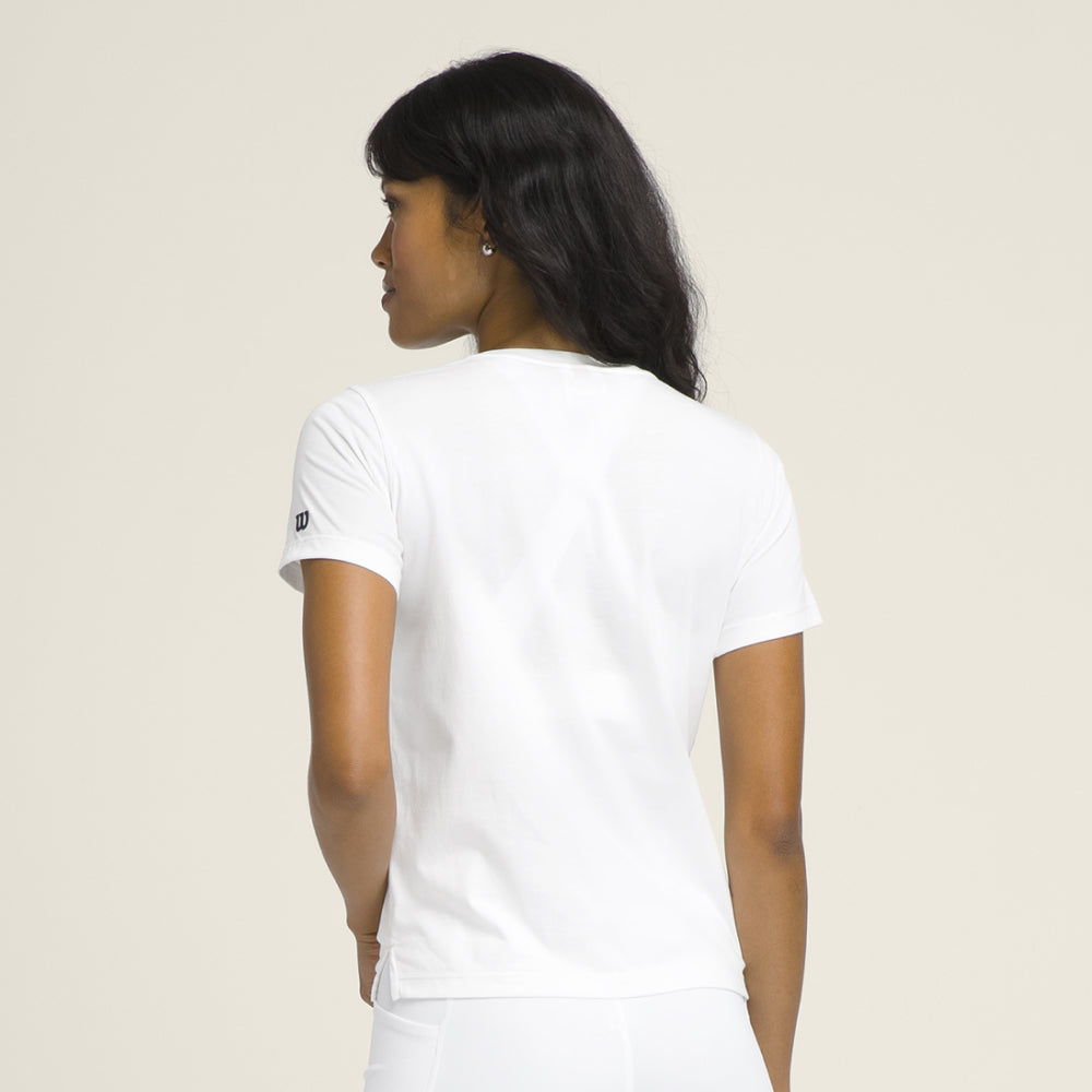 Wilson-女款-服飾-上衣-短袖T恤-白色