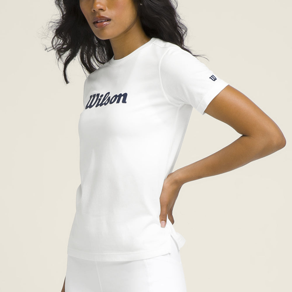Wilson-女款-服飾-上衣-短袖T恤-白色