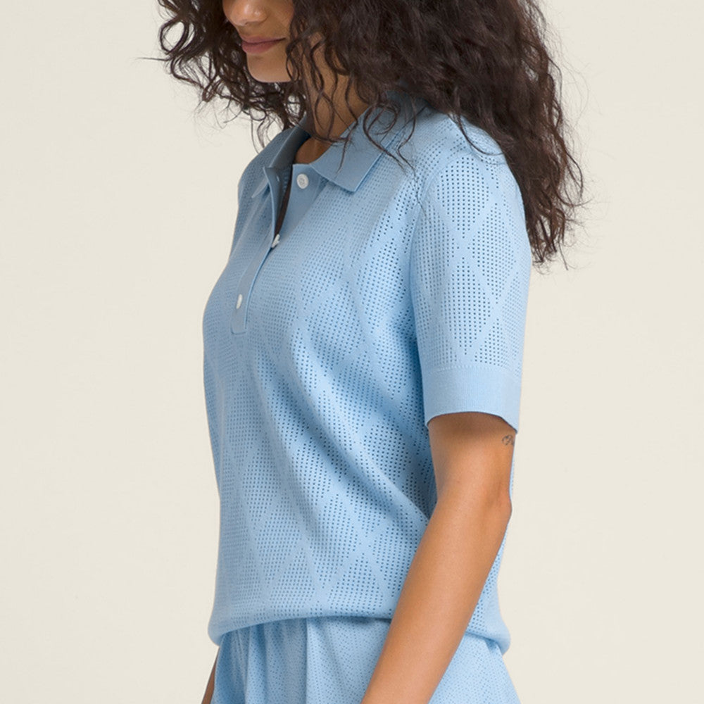Wilson-女款-服飾-上衣-POLO衫-天空藍