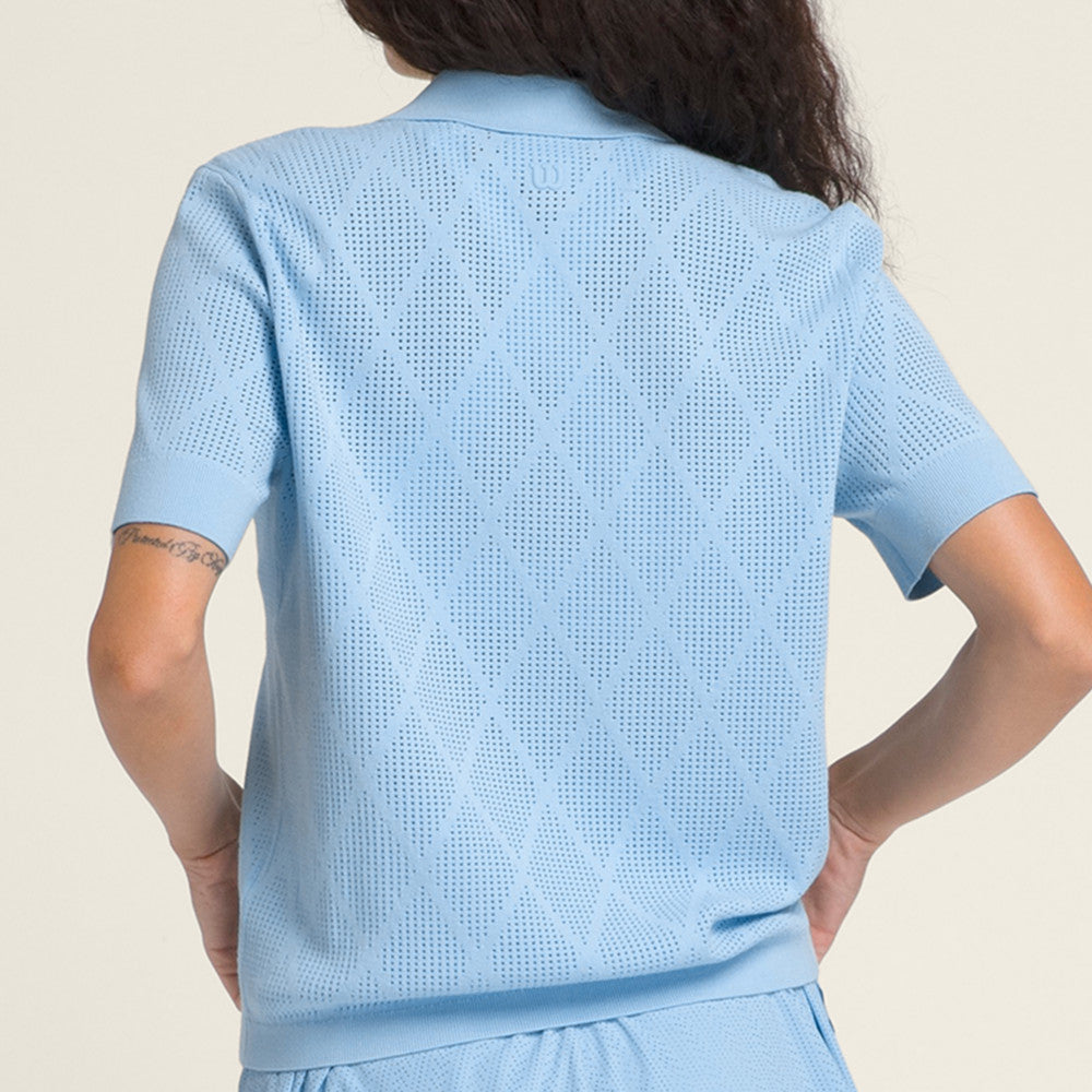 Wilson-女款-服飾-上衣-POLO衫-天空藍