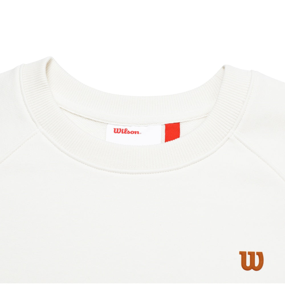 Wilson-女款-服飾-上衣-圓領衛衣/大學T-白色