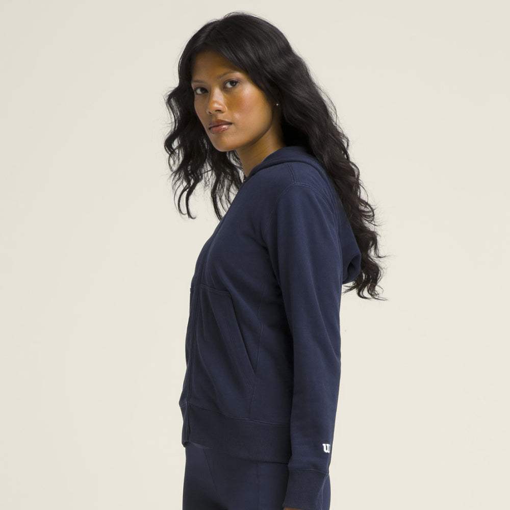 Wilson-女款-服飾-上衣-圓領衛衣/大學T-海軍藍